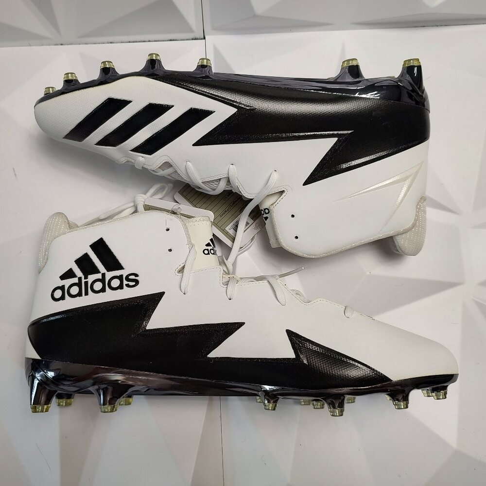 Adidas Mens Football Cleats 17 White Black Shoe Lacrosse High Molded Athletic